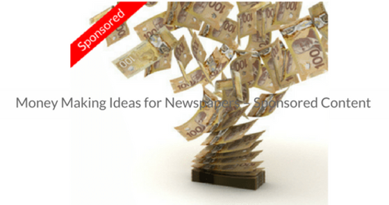 This Week's Featured Course on Newspaper Training: Money Making Ideas for Newspapers - Sponsored Content