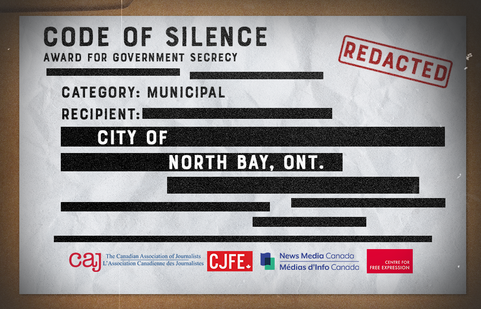 City of North Bay recognized for 'Outstanding Achievement' in Government Secrecy